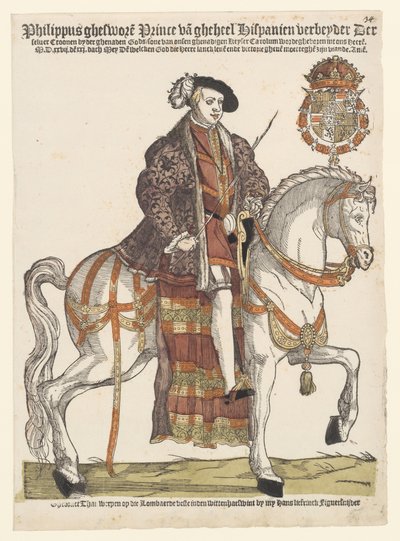 Ritratto di Filippo II a cavallo da Cornelis Anthonisz. (manner of)