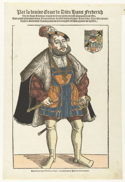 Ritratto di Giovanni Federico di Sassonia da Cornelis Anthonisz. (manner of)