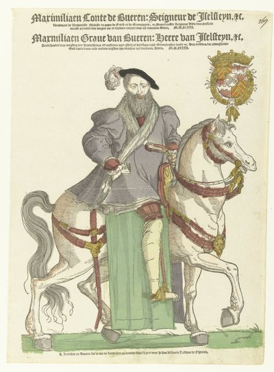 Ritratto di Massimiliano di Buren a cavallo da Cornelis Anthonisz. (manner of)