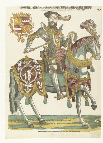 Ritratto di Maximiliaan van Buren a cavallo da Cornelis Anthonisz. (manner of)