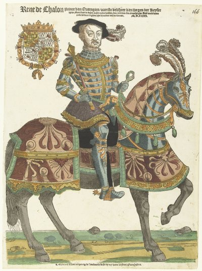 Ritratto di René de Châlon a cavallo da Cornelis Anthonisz. (manner of)
