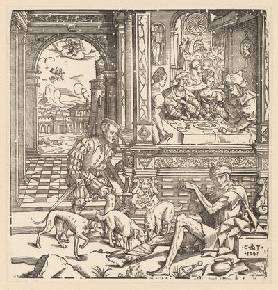 Il ricco e il povero Lazzaro da Cornelis Anthonisz.