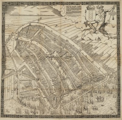Tedesco: Die berühmte Handelsstadt Amsterdam
Olandese: De vermaerde koopstadt van Amstelredam da Cornelis Anthonisz.