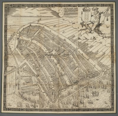 Tedesco: Die berühmte Handelsstadt Amsterdam
Olandese: De vermaerde koopstadt van Amstelredam da Cornelis Anthonisz.