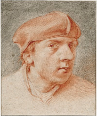 ""Autoritratto con berretto"" Sanguigna di Cornelis Pietersz Bega (1631/2-1664) Het Rembrandthuis, Amsterdam da Cornelis Pietersz Bega