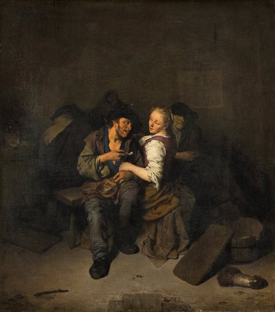 Giovane coppia in una taverna da Cornelis Pietersz Bega
