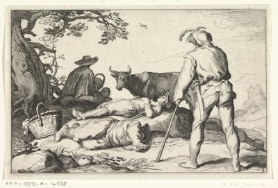 Veehoeders Vier pastorale scènes (titolo della serie) da Cornelis Bloemaert (II) (possibly)