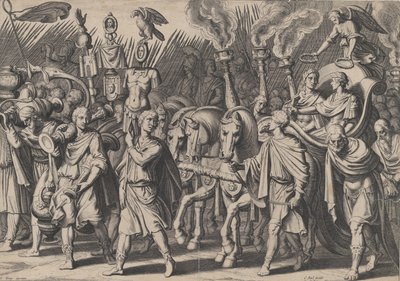 Tavola 7: Processione trionfale dopo la vittoria sui turchi, dai Trionfi di Carlo V, 1614 da Cornelis Boel