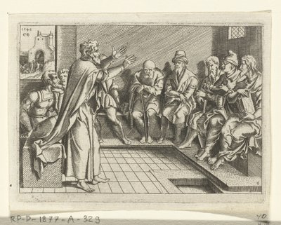 Paolo predica nella sinagoga da Cornelis Bos