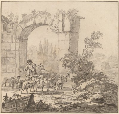 Gregge di capre da Cornelis Brouwer