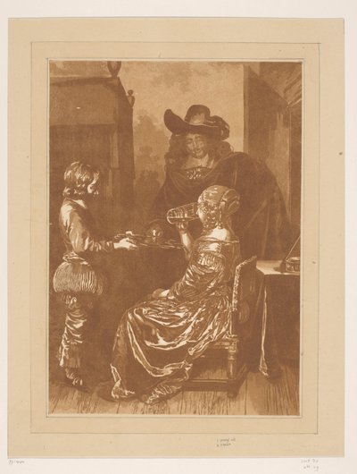 Signore e signora con paggio da Cornelis Brouwer
