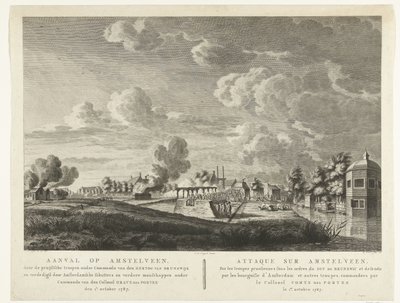 Truppe prussiane attaccano Amstelveen difesa dagli arcieri di Amsterdam il 1 ottobre 1787 da Cornelis Brouwer