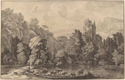 Valle con un castello antico da Cornelis Brouwer