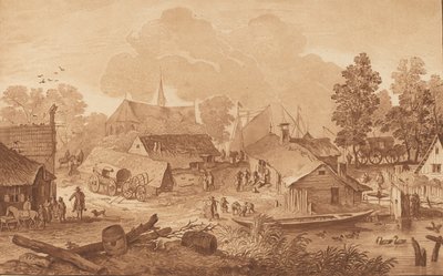 Villaggio con Stagno da Cornelis Brouwer