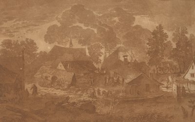 Villaggio con Stagno, c. 1782 da Cornelis Brouwer