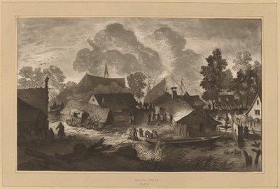 Villaggio con Stagno, c. 1782 da Cornelis Brouwer