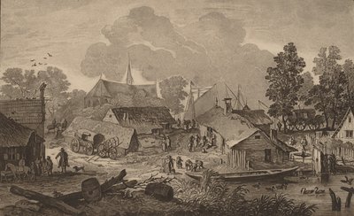 Villaggio con Stagno, c. 1782 da Cornelis Brouwer