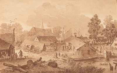 Villaggio con Stagno da Cornelis Brouwer