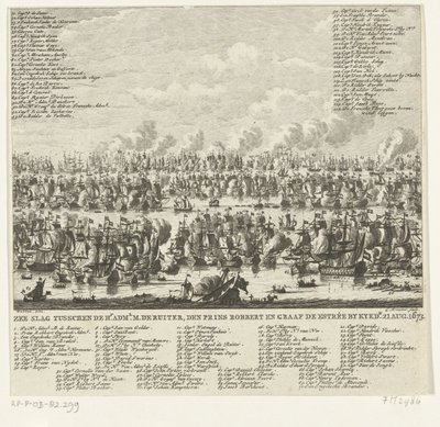 Battaglia navale a Kijkduin, 1673 da Cornelis Brouwer