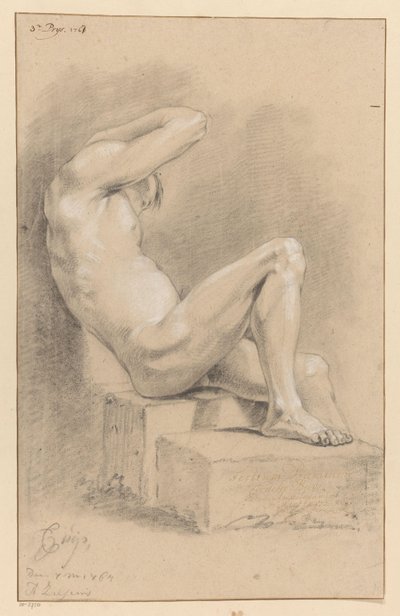 Nudo maschile seduto, visto di lato (3° premio 1767) da Cornelis Buys