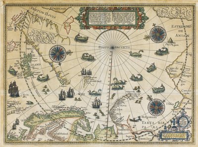 Mappa del terzo viaggio di Willem Barentsz da Cornelis Claesz