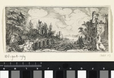 Paesaggio collinare con vista su un fiume da Cornelis Claesz van Wieringen (possibly)
