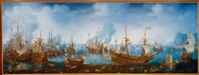 La battaglia navale di Gibilterra del 25 aprile 1607 da Cornelis Claesz  van Wieringen