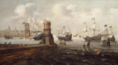 Conquista di Damietta, 5ª Crociata, 1219 / Dipinto di Wieringen da Cornelis Claesz  van Wieringen