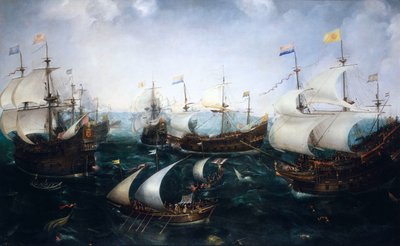 La sconfitta degli spagnoli a Gibilterra da parte di Heemskerk, 25 aprile 1607 da Cornelis Claesz  van Wieringen