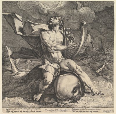 Arione su un delfino da Cornelis Cornelisz van Haarlem