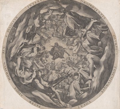 Concorso degli dei sul Monte Olimpo, 1565 da Cornelis Cort
