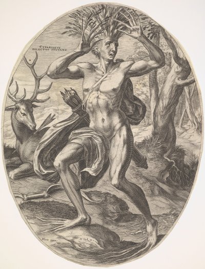 Ciparisso dalla serie Gli Dei Rurali, 1565 da Cornelis Cort