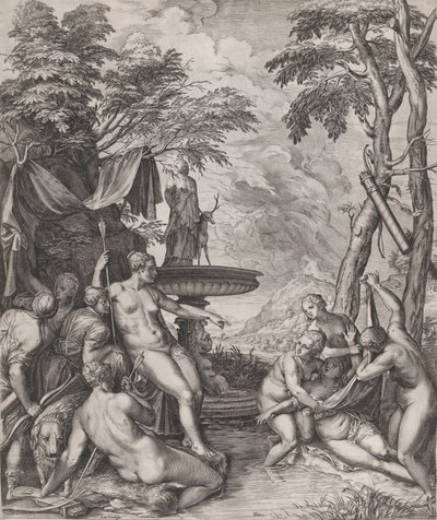 Diana scopre la gravidanza di Callisto, 1566 da Cornelis Cort