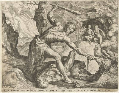 Ercole trascina Cerbero fuori dall