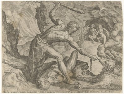 Ercole trascina Cerbero fuori dall