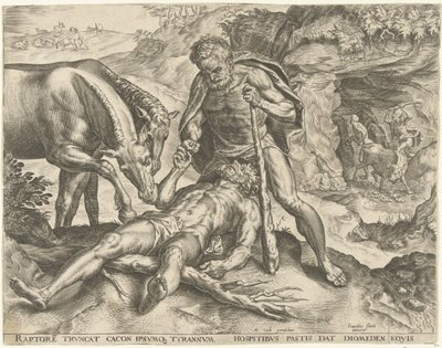 Ercole porta Diomede ai suoi cavalli (Le fatiche di Ercole) da Cornelis Cort