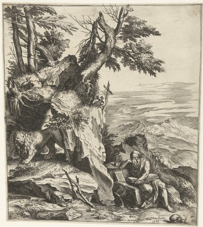 Paesaggio con San Girolamo che legge da Cornelis Cort