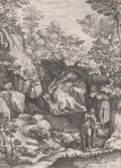 Maria Maddalena penitente nel deserto, 1573 da Cornelis Cort