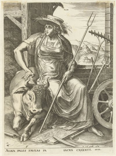 Pales Godinnen e nimfen da Cornelis Cort