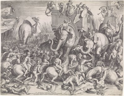 Battaglia di Zama tra Scipione e Annibale da Cornelis Cort