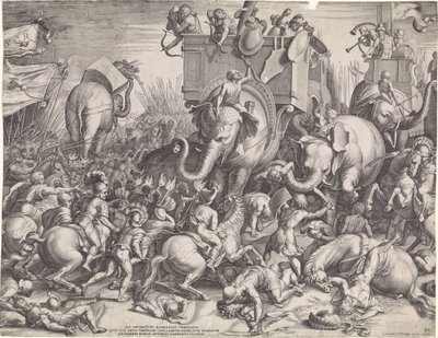Battaglia di Zama tra Scipione e Annibale da Cornelis Cort