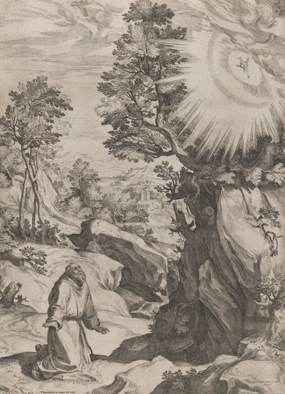 San Francesco penitente nel deserto, 1575 da Cornelis Cort