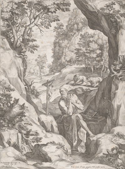 San Girolamo penitente nel deserto, 1573 da Cornelis Cort