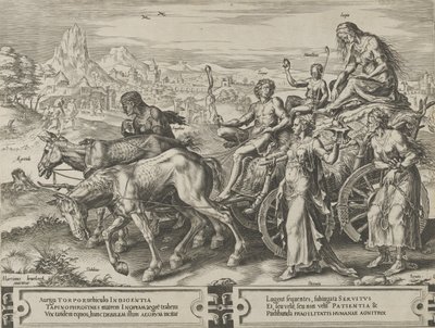 Il trionfo del bisogno, dal ciclo delle vicissitudini degli affari umani, tavola 6, 1564 da Cornelis Cort