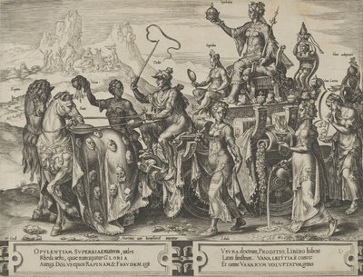Il trionfo delle ricchezze, dal ciclo delle vicissitudini degli affari umani, tavola 2 da Cornelis Cort