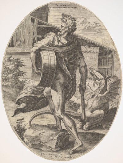 Triptolemo da Gli Dei Rurali da Cornelis Cort