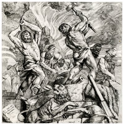 La fucina di Vulcano, XVI secolo, 1937 da Cornelis Cort