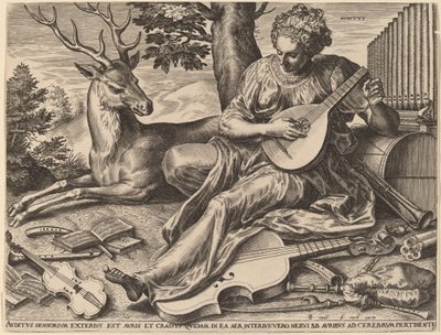 Udito da Cornelis Cort after Frans Floris I