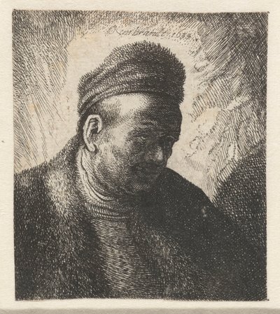 Uomo senza barba in un mantello di pelliccia e cappello: busto da Cornelis Danckerts (I) (workshop of)