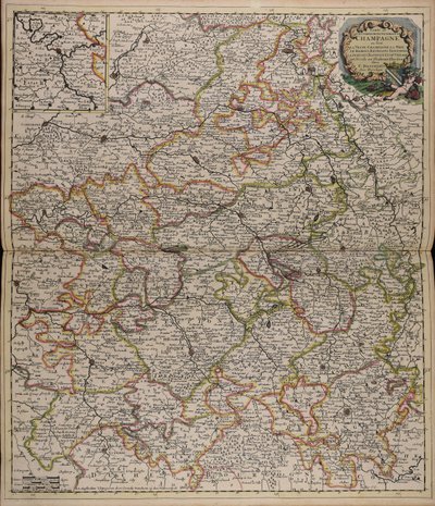 Contea e amministrazione generale della Champagne: dove si trovano la vera Champagne, Brie, Remois, Retelois, Senonois, Pertois, Bassigny e il villaggio e suddiviso in diverse elezioni. da Cornelis Danckerts